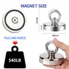 Powmag Magnet 245 kg Tensile Force, Neodymium Eyelet Magnet Diameter