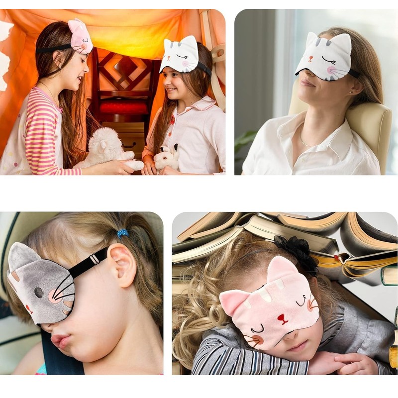 siawadeky Eye Mask, Light Blocking, Set of 5, Cute, Cat