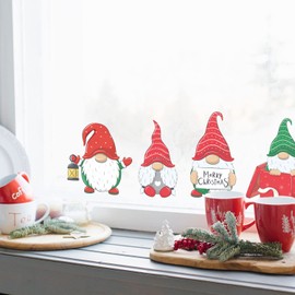 Stickerscape Christmas Gonks Window Stickers (Gnomes)| Christmas Window Decorations to Create a Winter Themed Display | Reusable, Re-positionable and Cleanly Removable