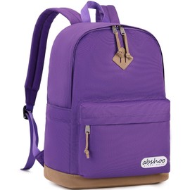 abshoo Basic School Backpack For College Middle High School Water Resistant Bookbag Travel Daypack (Purple)