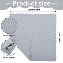 10 Pieces Nanoscale Cleaning Cloth Fish Scale Microfiber Polishing Cleaning Cloth Easy Clean Cloth Nano Cloth Microfiber Towels for Cars (Dark Gray)