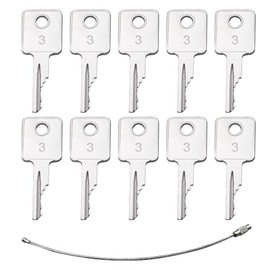 10 Pack D250 Ignition Machine Keys, 6693245 or 6693241 Ignition Key, Plant Master Key Replacement of 307852A1, Compatible with Multiple Types of Skid Steer Loaders