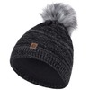 Compagno Winter Hat Knitted Hat Women's Bobble Hat Fleece Lining