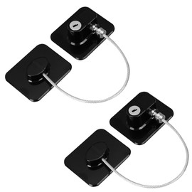 Refrigerator Lock (2 Pack), Baby Proof Cabinet Locks with Keys, Freezer Lock and Child Safety Cabinet Lock, Fridge Latch for, Double Door, French Door, Cabinets, Drawers, Oven, Windows (New Black)