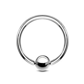 PiercedOff 316L Surgical Steel BCR - Thickness 20GA (0.8mm) / Diameter 8mm / Ball Size 4mm