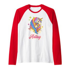 Adley Merch Unicorn Design Raglan Baseball Tee