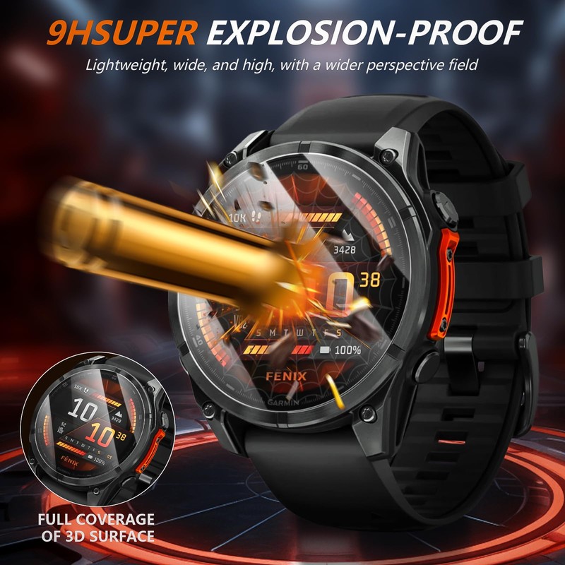 Suoman 3+2 Pack for Garmin Fenix 8 (AMOLED) 47MM Screen