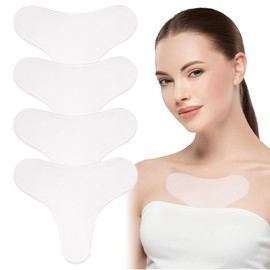 4 Stück Silikon Pads, Wiederverwendbare Dekolleté & Hals Silikonpads für Frauen, Transparente Brustpads zur Hautpflege (T-Shape)