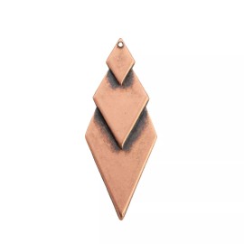 Yummy Treasures Copper Ox Plated Layered Look Diamond Pendants (4)