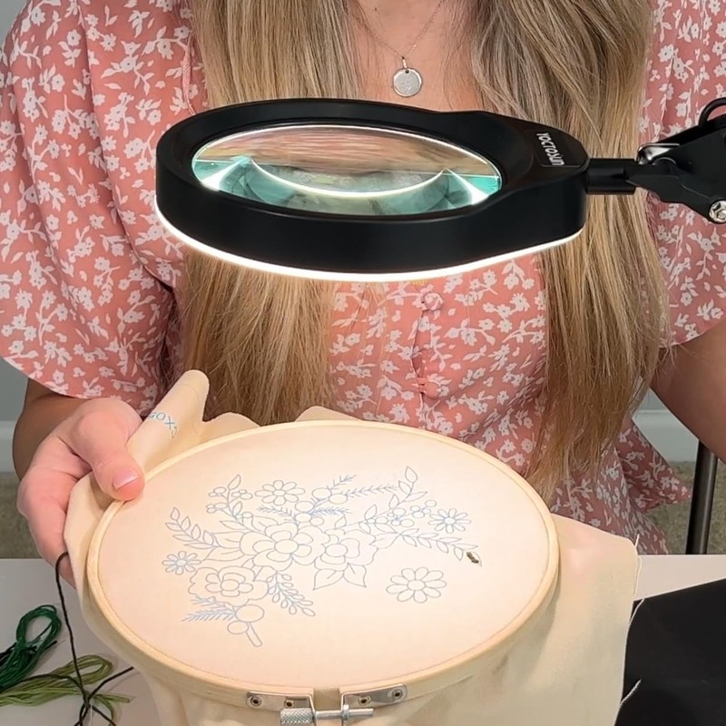 YOCTOSUN 10X Magnifying Glass Lamp with 6 Color Modes Stepless
