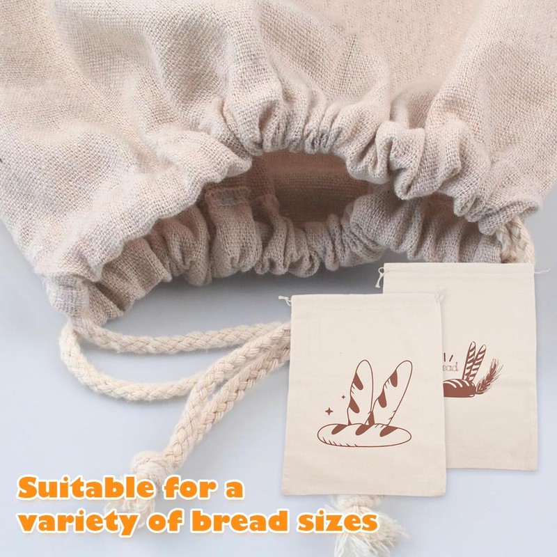 AKSIQIOL 2 Pcs Reusable Bread Bags, Eco-Friendly Bread Storage Bags