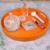 SforGUVA Round Orange Decorative Serving Tray with Handles, 13” Versatile