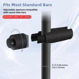 Hibbent Adjustable Shower Head Holder for Slide Bar, Universal 18.5-25mm Handheld Showerhead Bracket, Sprayer Holder with Hanging Design for Bathroom Shower, No Drill Installation, Oil-Rubbed Bronze