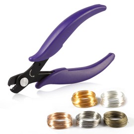 SPEEDWOX 5.5 Inch Memory Wire Cutting Pliers with 500 Loops Memory Wire Set for Bracelet Making Gold Silver KC Gold White K Gold Bronze Bow Jewelry Wire Art Crafts Hobby