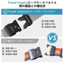Travel Inspira Suitcase Belt, Convenient Goods, Luggage Tightening Belt, Carrying Case, Band, Prevents Collapse, Adjustable, I-Shaped, Cross-shaped, Lightweight, 3-Digit Dial, Fixed Belt, Anti-Slip,