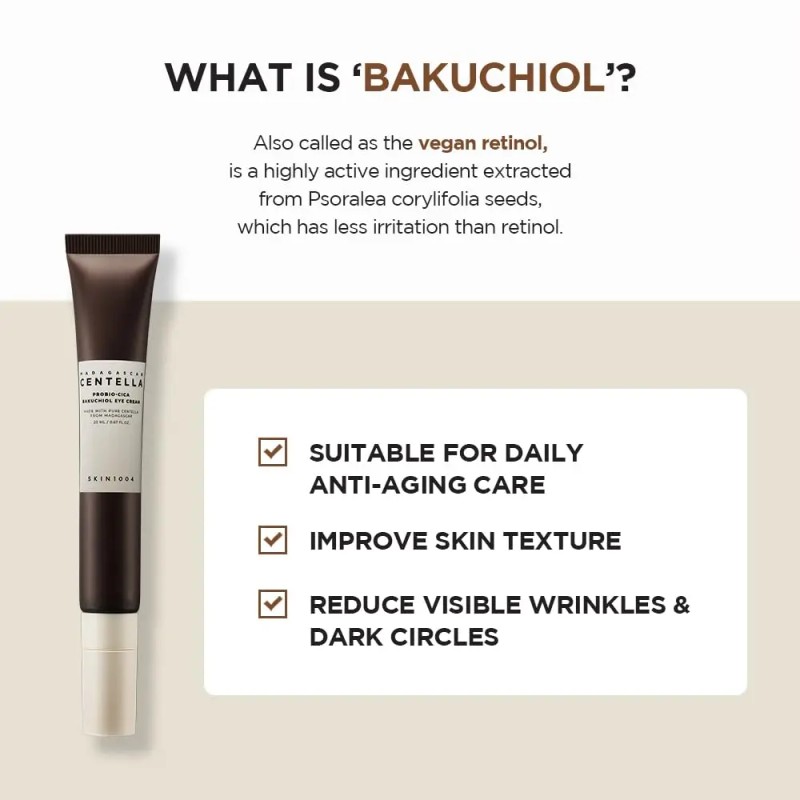 SKIN1004 Centella Probio-Cica Bakuchiol Eye Cream, Korean Eye Cream for