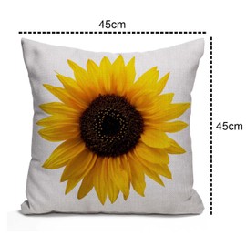 Tomda 45x45cm 18x18 Inch Decorative Cushion Cover Throw Pillow Cover White Leaf Sunflower White Photography Beautiful Beauty Nature Color Common Two Sides Pillow Case Square Print for Home