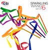 GSI Multicolor Sparkling Gymnastic Ribbon Wands [6 pack] with 9