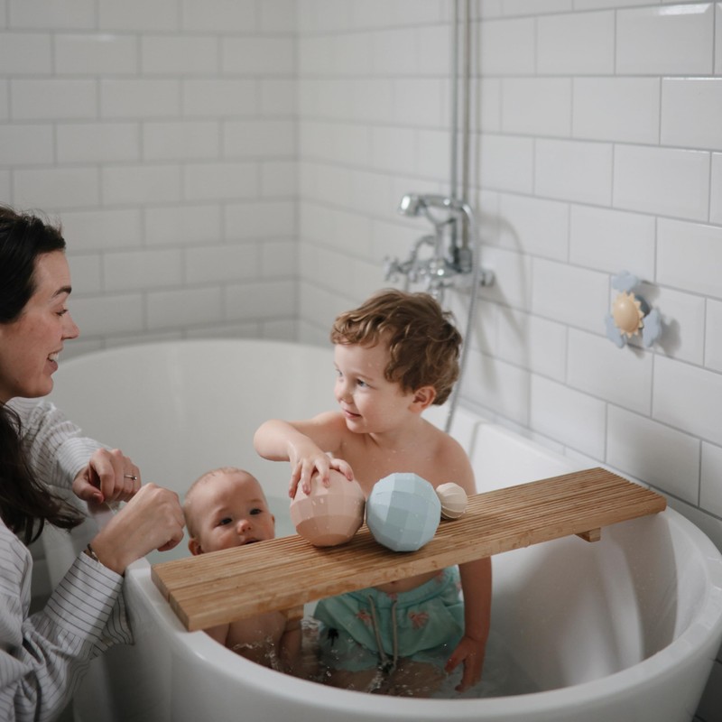 mushie Silicone Nesting Spheres Sensory Toy (Blush)