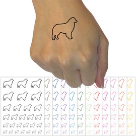 Australian Shepherd Dog Aussie Outline Temporary Tattoo Water Resistant Fake Body Art Set Collection - Light Pink (One Sheet)