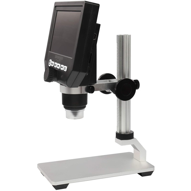 Omegon Digitalmikroskop DigiStar, 1x-600x Zoom, 4,3 Zoll HD-LCD Farbdisplay, integrierte