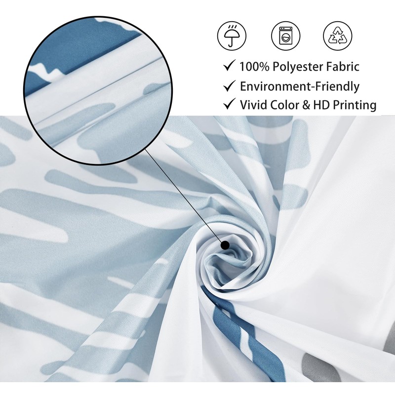 GKLEASG Nautical Beach Shower Curtain, Blue Tropical Coral Ocean Seashell