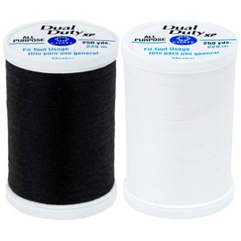 Coats Black & White Bundle - Dual Duty XP General Purpose Thread 250 yards each