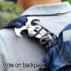 Unbranded Premium Stainless Steel 4-Claw Folding Hook - Hiking, Camping, Backpack Fix USA