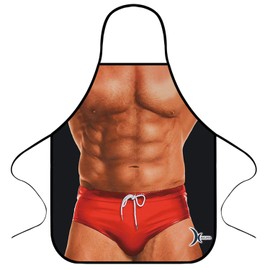 kakuma Funny Apron, BBQ 3D Cosplay Apron, Festival, Year-end Party, Prize, Christmas Gift, Parties Costume, For Barbecues, Punishment Games, Silly Reception, Men's, One Size Fits All, white