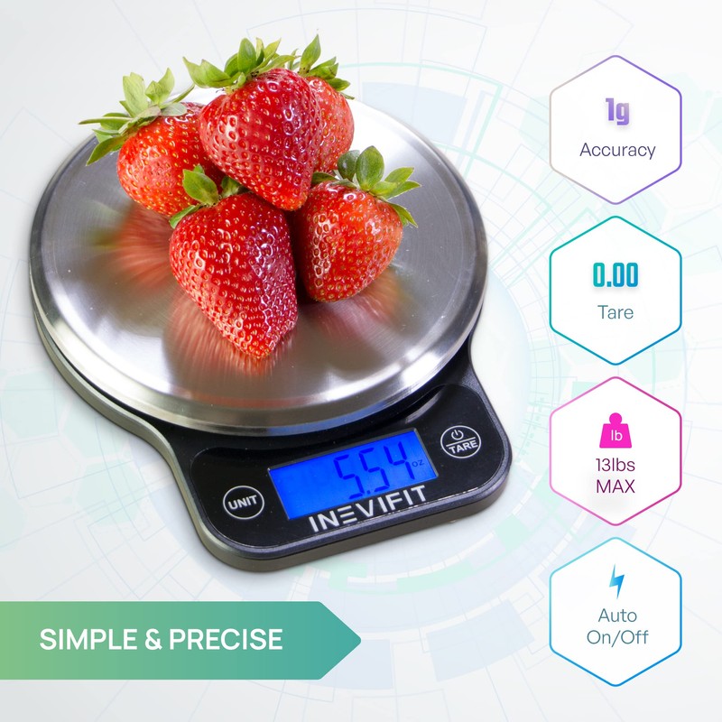 INEVIFIT Digital Kitchen Scale, Highly Accurate Multifunction Food Scale 13