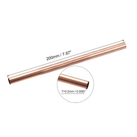 uxcell Copper Tube, 2mm 3mm 4mm 5mm 6mm 7mm OD x 0.2mm Wall Thickness 200mm Length Metal Tubing, Pack of 6