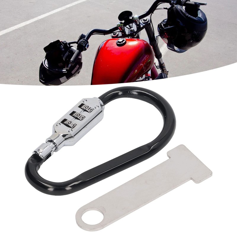 Asixxsix Motorcycle Helmet Lock, Heavy Duty Anti-Theft Pin Combination Carabiner