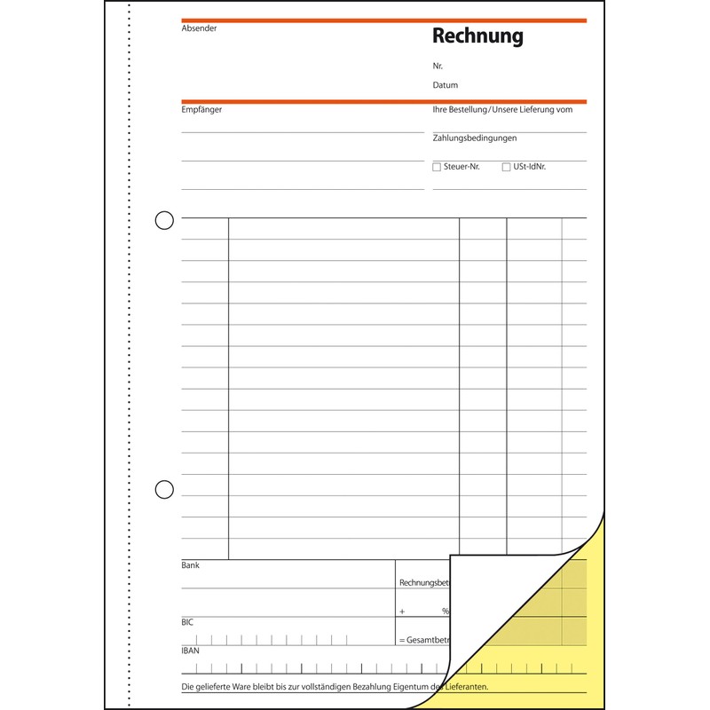 Sigel SD031 Invoices, A5, 2 x 40 sheet, non-copiable. 1