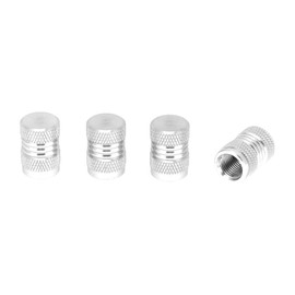 INFINAUTO Tire Valve Stem Caps 7x16.5mm for Car Truck Motorbike Bicycle Tyre Valve Dust Covers Aluminum Alloy Silver Tone Decorative