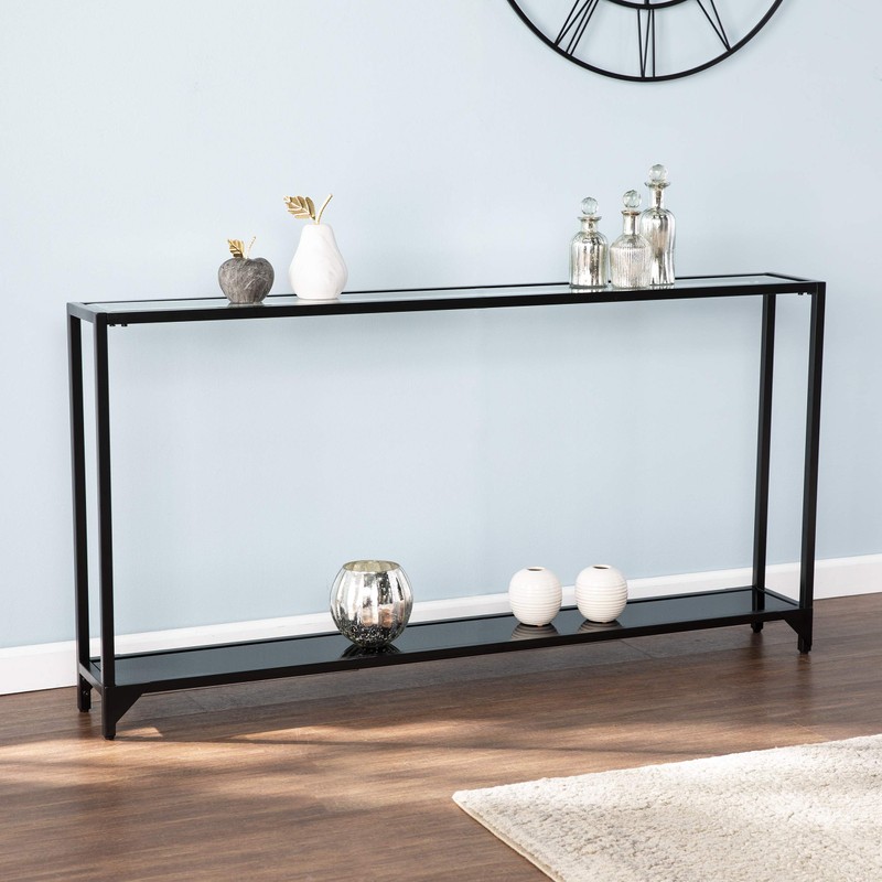 SEI Furniture Bergen Narrow Metal Console Table, Dining Room With