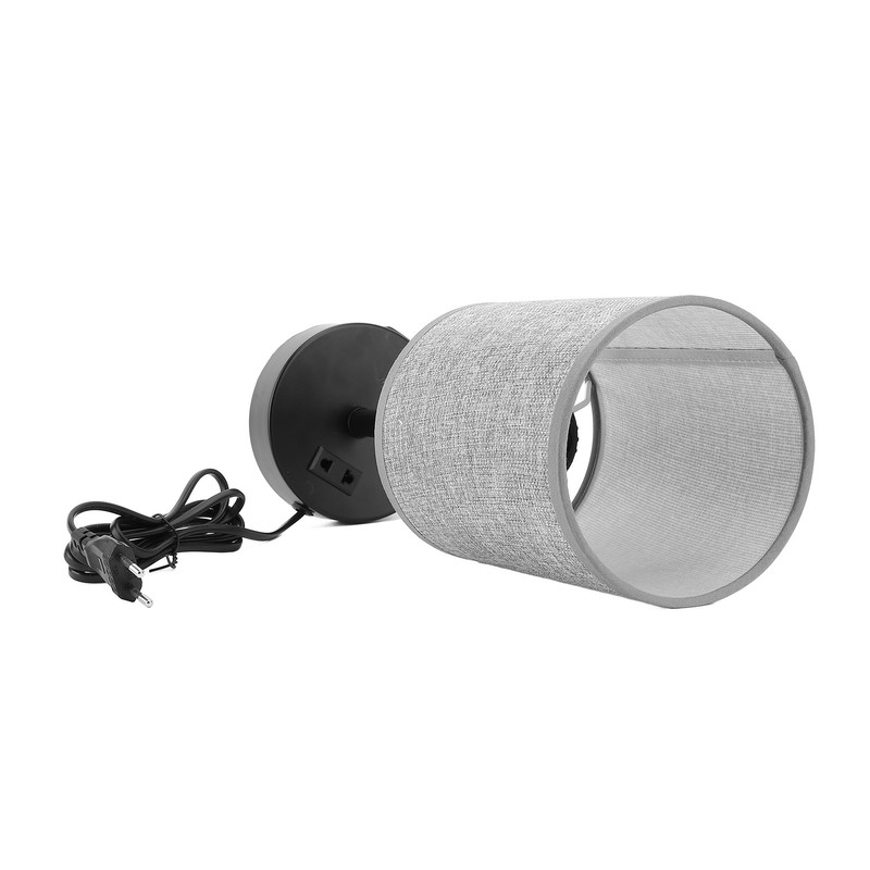 LED Table Lamp Fabric Lampshade USB A and USB C