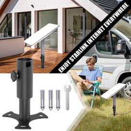 YigoEce Mount with Pipe Adapter Fit Starlink Gen2,Short Bracket Accessories for Starlink V2 Dish Antenna,Starlink Roof Pole Mounting Kit for Outdoor,Homes, Boats