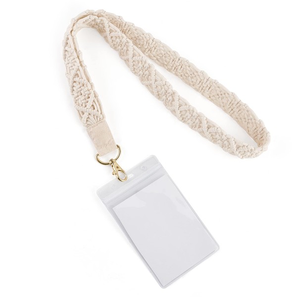 Mkono Macrame Lanyard with ID Holder Neck Lanyards for ID