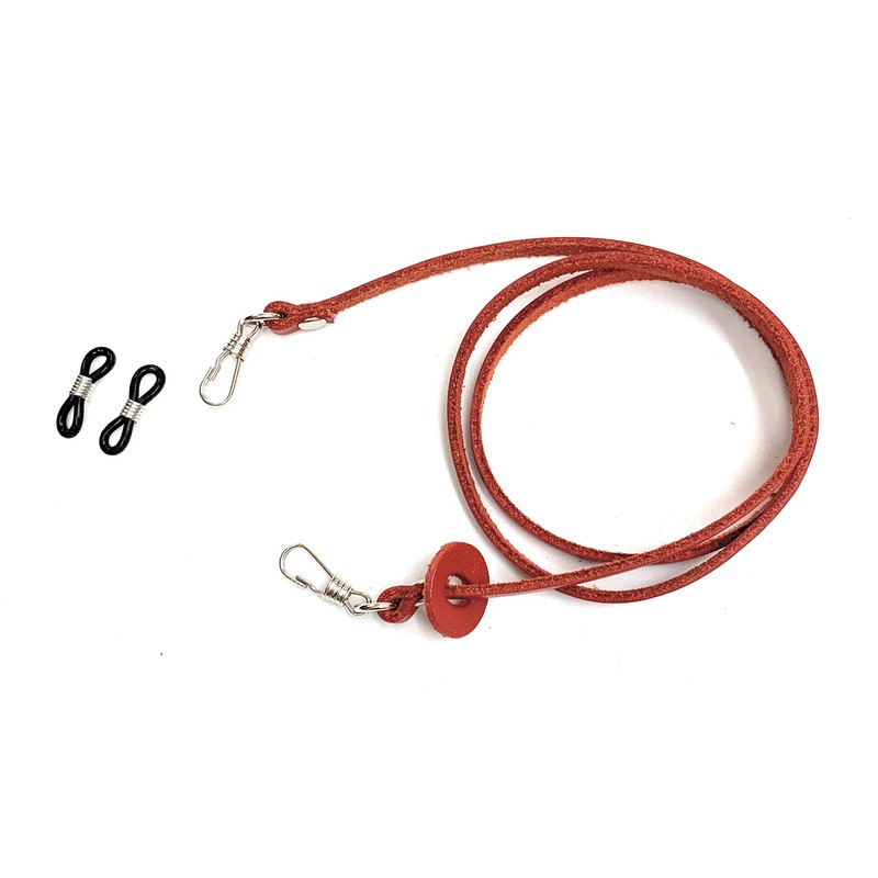 okuda-belt Tochigi Leather, Genuine Leather, 2-Way Neck Strap, Glass Cord,