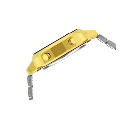 Casio LA-670WG-1 Damen-Armbanduhr, Quarz, digital, vergoldetes Zifferblatt, Armband aus vergoldetem Metall