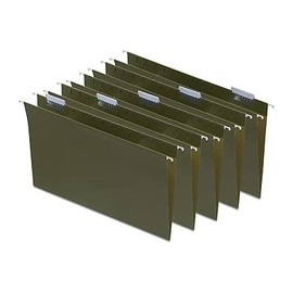 Staples ECO-ID Hanging File Folder, 5-Tab, Legal Size, Standard Green, 50/Carton (ST116830/1168VS)