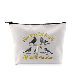 PYOUL North American Bird Inspired Gift Parking Lot Birds Makeup Bag Bird Lover Cosmetic Bag Birding Bird Watcher Gift (Parking Lot Birds Bag)