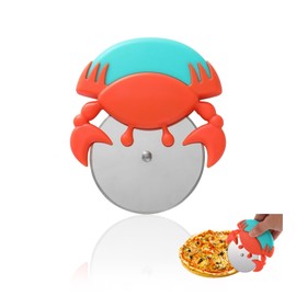 YAFIYGI 1 PACK Pizza Cutter Wheel Cover Red Pizza Cutter Wheel with Large Blades Non-slip Rustproof Effortless Rocker Style Pizza Cutter Protective Blade Cover Heavy Duty Slicer Right Left Handed Use