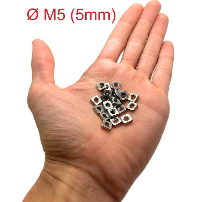 Square Nut M5 Stainless Steel Low Shape/Flat Profile Stainless Steel