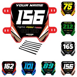 Sur Ron Front Number Plate & Decals, Dirt Bike Plastic Black Plate & Graphics for Sur-Ron Light Bee X/S,Talaria Sting MX3/R MX4 Talaria XXX Super73 MX350 MX650 E-Ride Pro SS/S Segway X260 X160