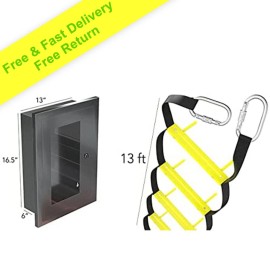 ISOP Fire Escape Ladders | Rescue Ladders for Homes up to 4 Story | Emergency Ladder - 13 ft in Aluminium Box