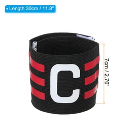 PATIKIL Captain Armband, Adjustable Elastic Soccer Captain's Arm Band for Outdoor Football Training Team, Black Rose Red