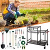 PLKOW Garden Tool Organizer with Wheels, Garden Tool Rack, Yard