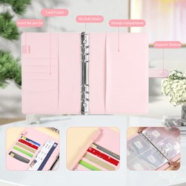 100 Envelope Savings Challenge Binder, Budget Binder with Cash Envelopes, Easy and Fun Way to Save $5,050, Planner for Budgeting, Savings (Pink)
