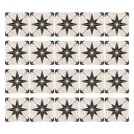 20 Pieces Tile Stickers, Apply to Tile Around Fireplace, Stick and Peel Backsplash, Black and White Tile Stickers, Waterproof Backsplash Stickers